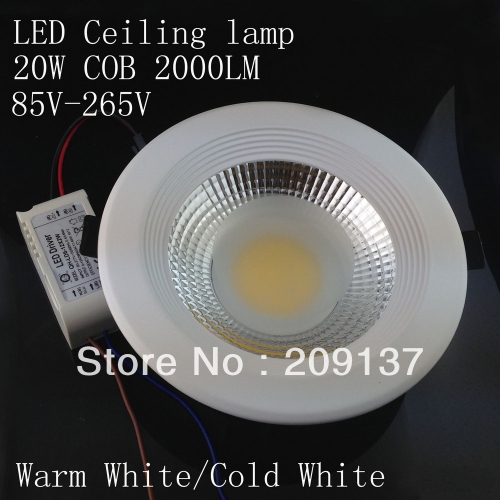 20w cob led ceiling lamp,ac85~265v,2000lm,ce & rohs,high power light,2 years warranty!new cob led ceiling light