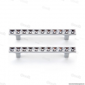clear crystal glass zinc alloy cabinet drawer door pull handles 96mm